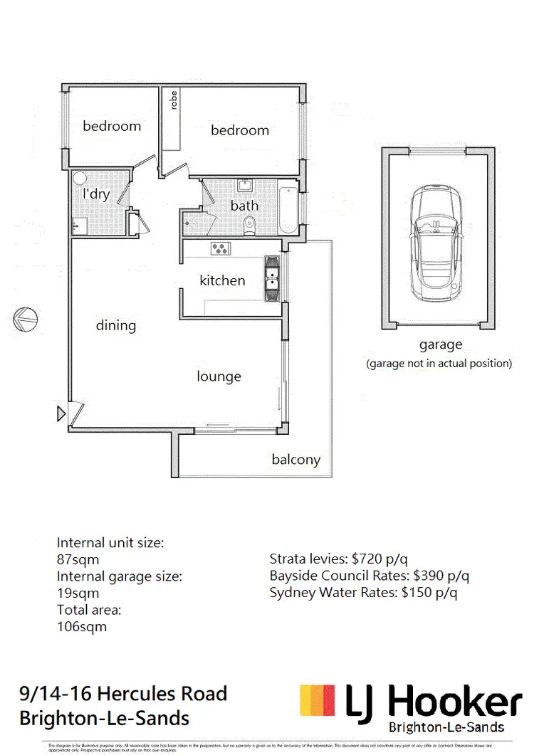 Floorplan of Homely apartment listing, 9/14-16 Hercules Road, Brighton-Le-Sands NSW 2216