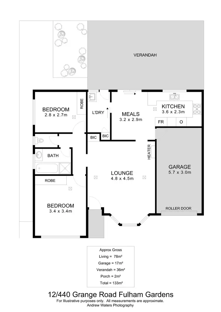 Floorplan of Homely unit listing, 12/440 Grange Road, Fulham Gardens SA 5024