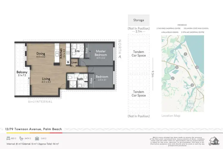 Floorplan of Homely unit listing, 12/79-83 Townson Avenue, Palm Beach QLD 4221