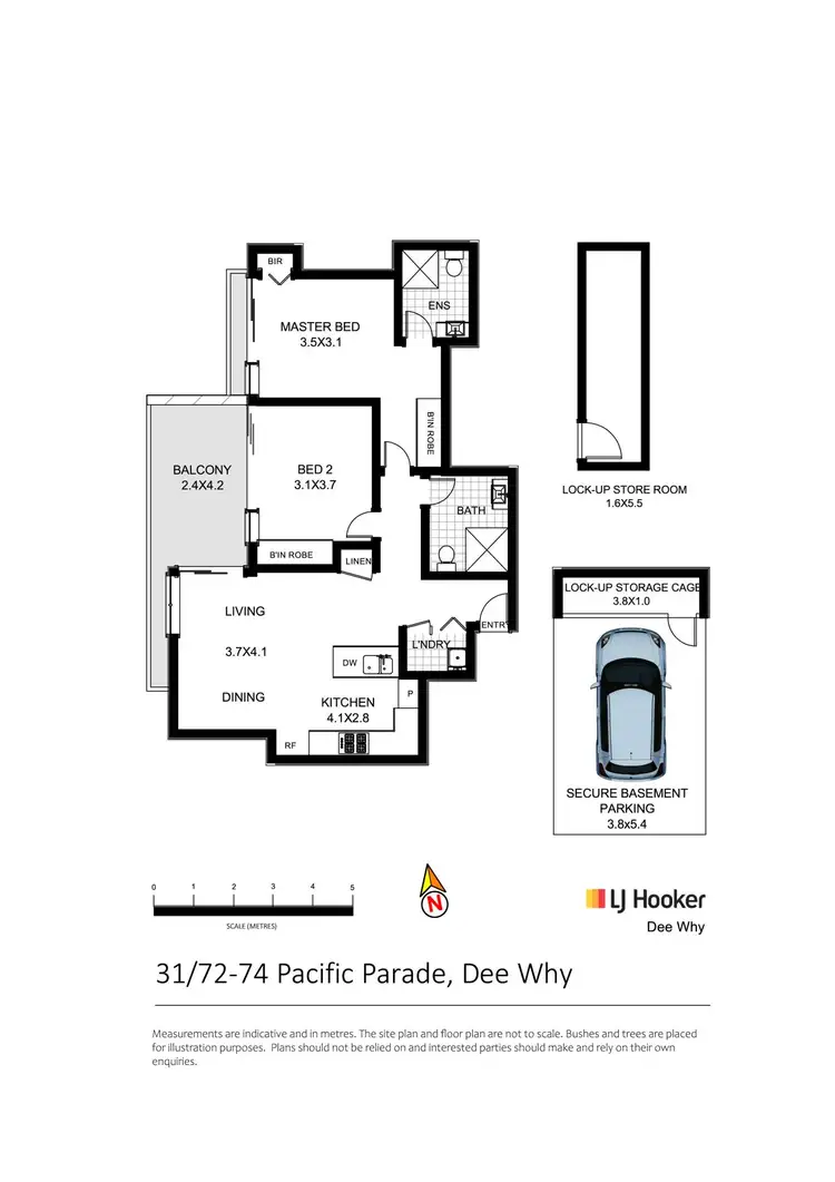 Floorplan of Homely unit listing, 31/72-74 Pacific Parade, Dee Why NSW 2099
