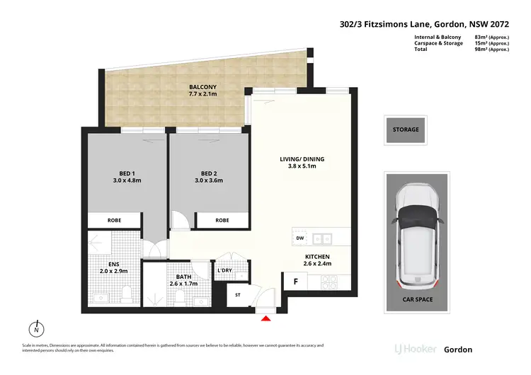 Floorplan of Homely apartment listing, B302/3 Fitzsimons Lane, Gordon NSW 2072