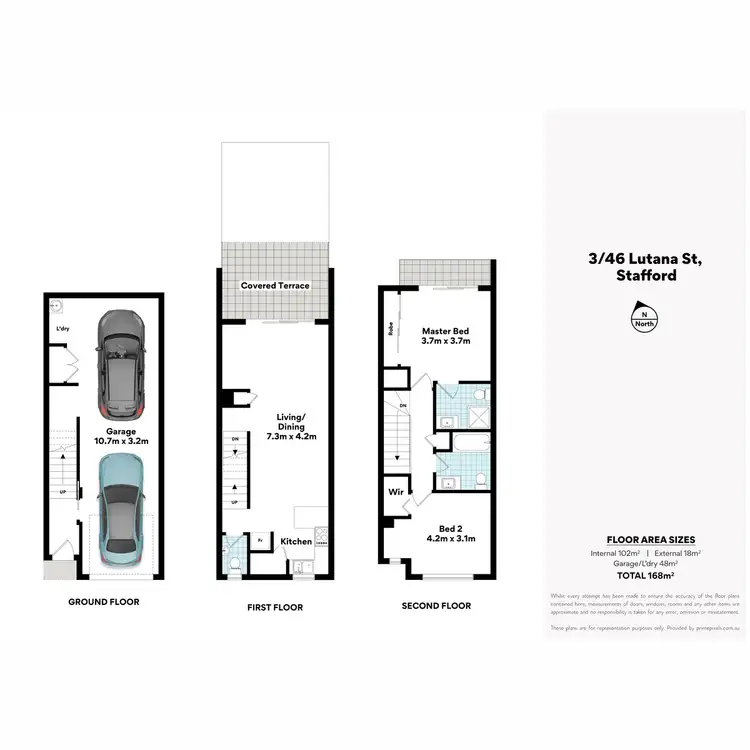Floorplan of Homely townhouse listing, 3/46 Lutana Street, Stafford QLD 4053