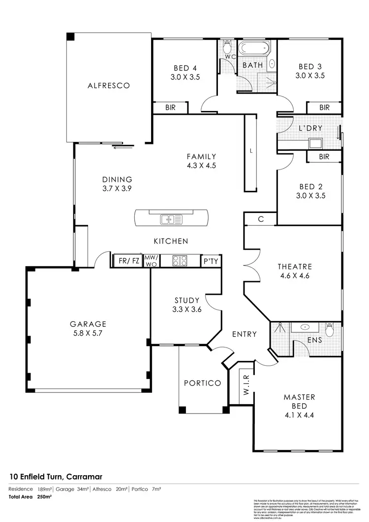 Floorplan of Homely house listing, 10 Enfield Turn, Carramar WA 6031
