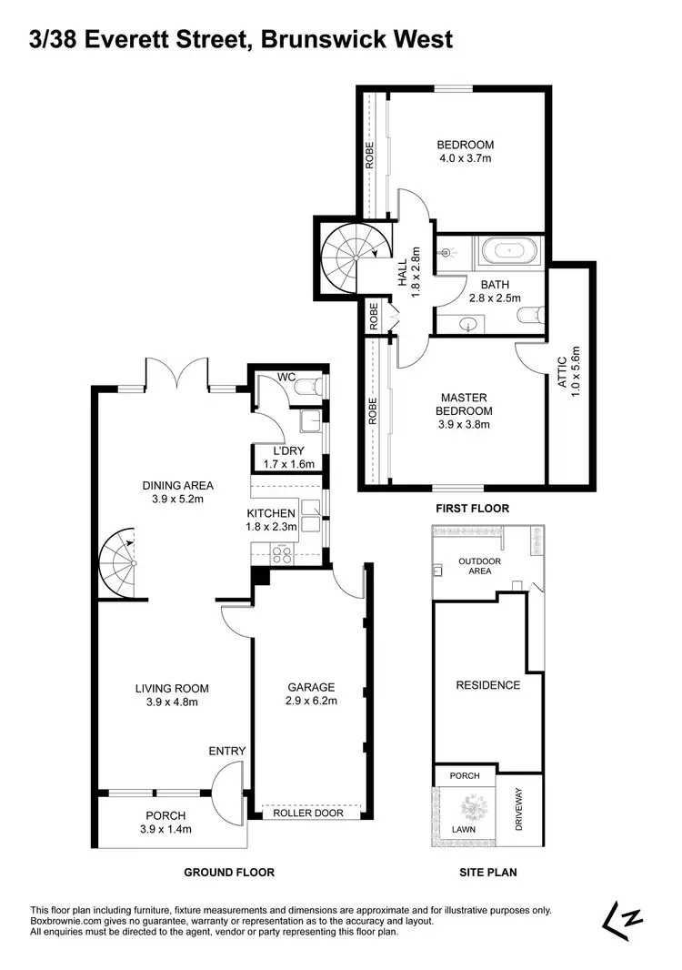 Floorplan of Homely townhouse listing, 3/38 Everett Street, Brunswick West VIC 3055