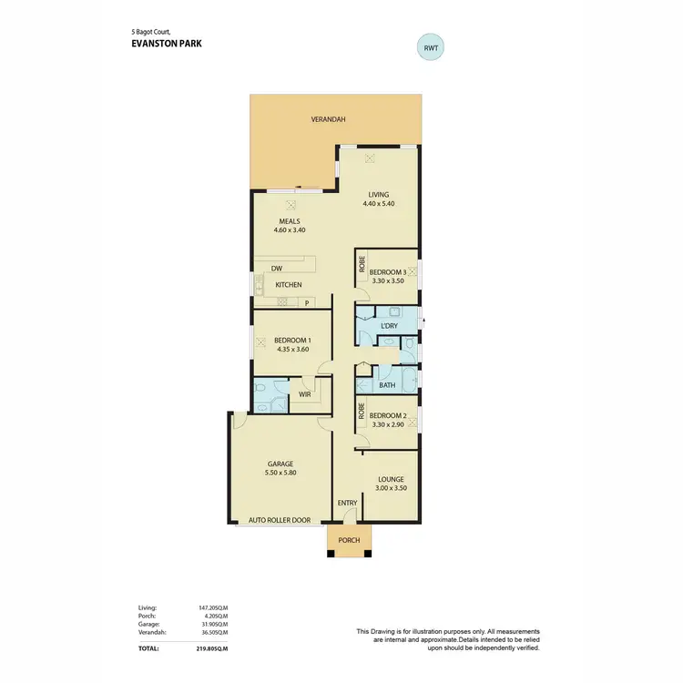 Floorplan of Homely house listing, 5 Bagot Court, Evanston Park SA 5116