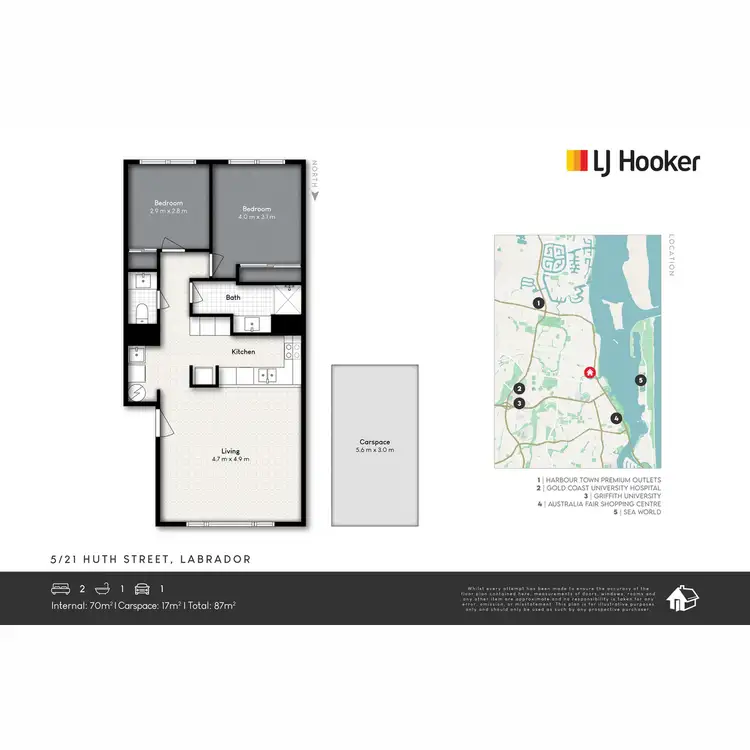 Floorplan of Homely unit listing, 5/21 Huth Street, Labrador QLD 4215