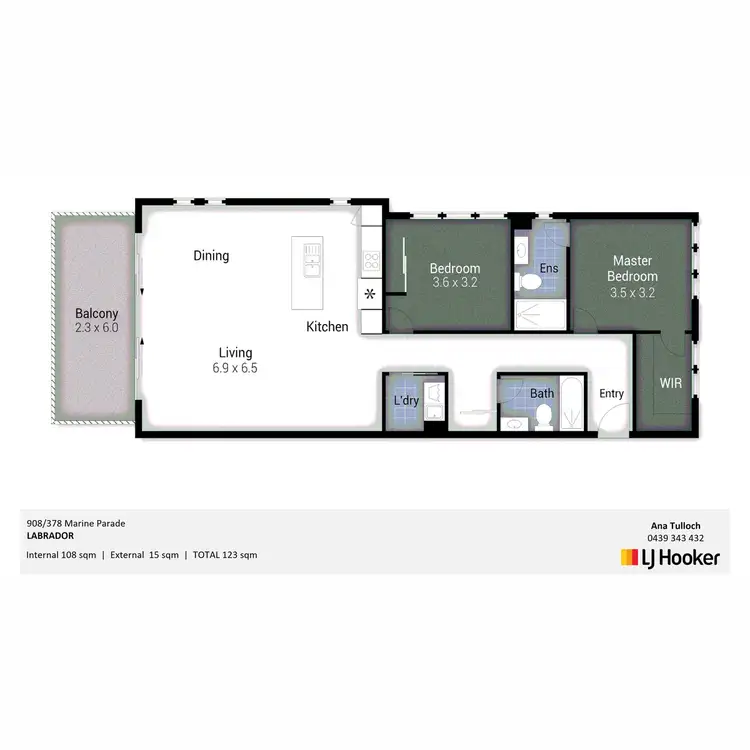 Floorplan of Homely apartment listing, 908/378 Marine Parade, Labrador QLD 4215