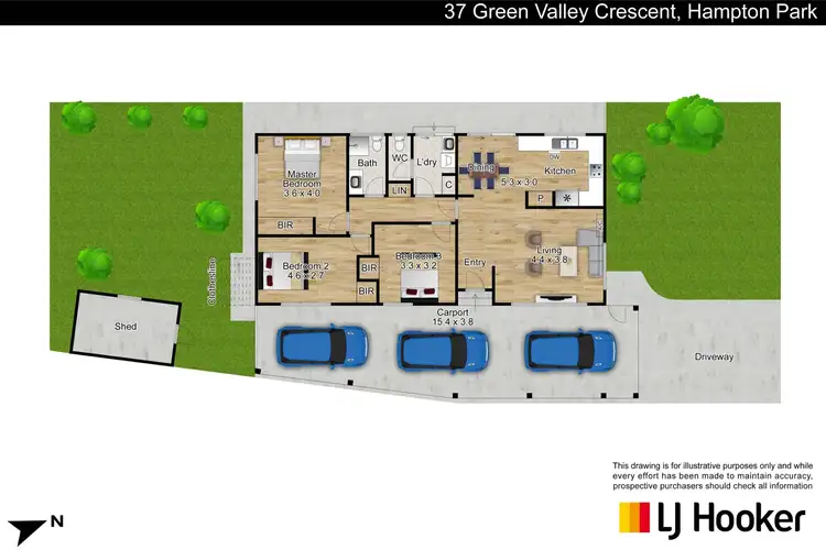 Floorplan of Homely house listing, 37 Green Valley Crescent, Hampton Park VIC 3976