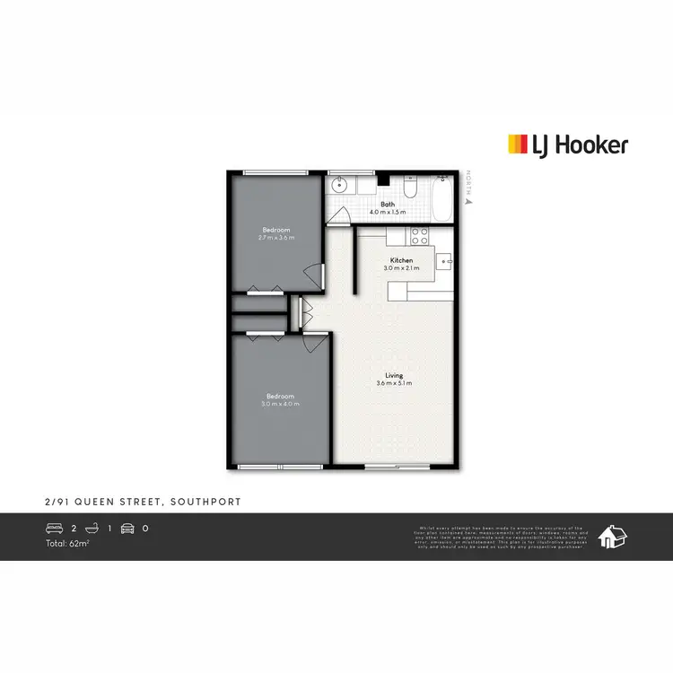 Floorplan of Homely unit listing, 2/91 Queen Street, Southport QLD 4215