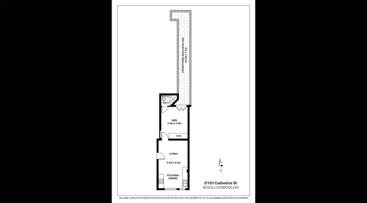 Floorplan of Homely apartment listing, 2/103 Cathedral Street, Woolloomooloo NSW 2011
