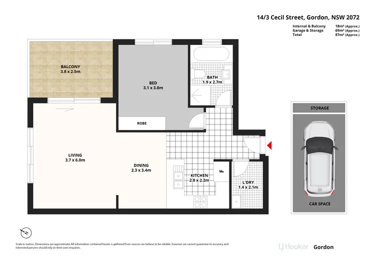Floorplan of Homely apartment listing, 14/3 Cecil Street, Gordon NSW 2072