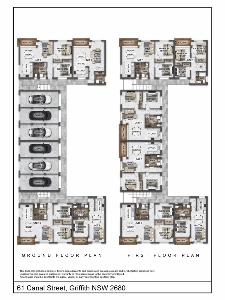 Floorplan of Homely block of units listing, 61 Canal Street, Griffith NSW 2680