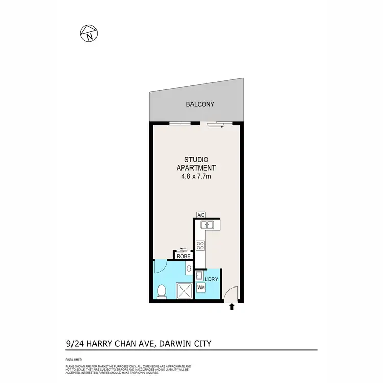 Floorplan of Homely unit listing, 9/24 Harry Chan Avenue, Darwin City NT 800