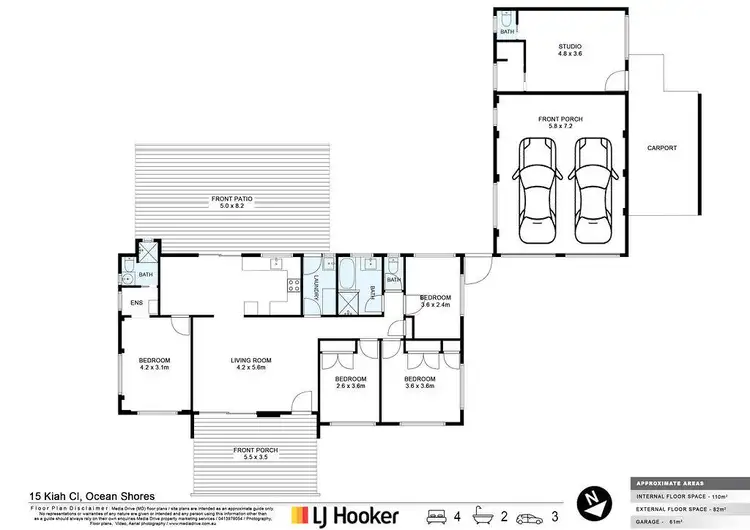 Floorplan of Homely house listing, 15 Kiah Close, Ocean Shores NSW 2483