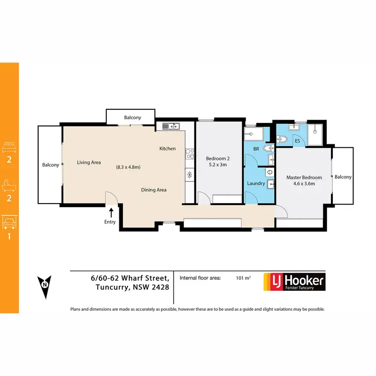 Floorplan of Homely unit listing, 6/60-62 Wharf Street, Tuncurry NSW 2428