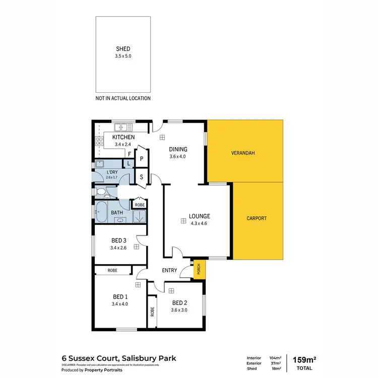 Floorplan of Homely house listing, 6 Sussex Court, Salisbury Park SA 5109