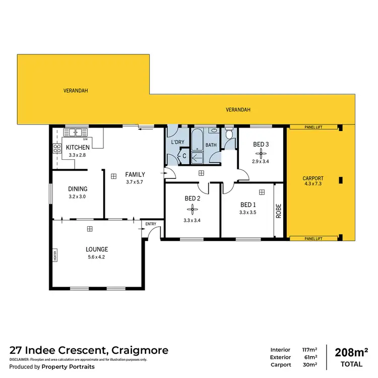 Floorplan of Homely house listing, 27 Indee Crescent, Craigmore SA 5114