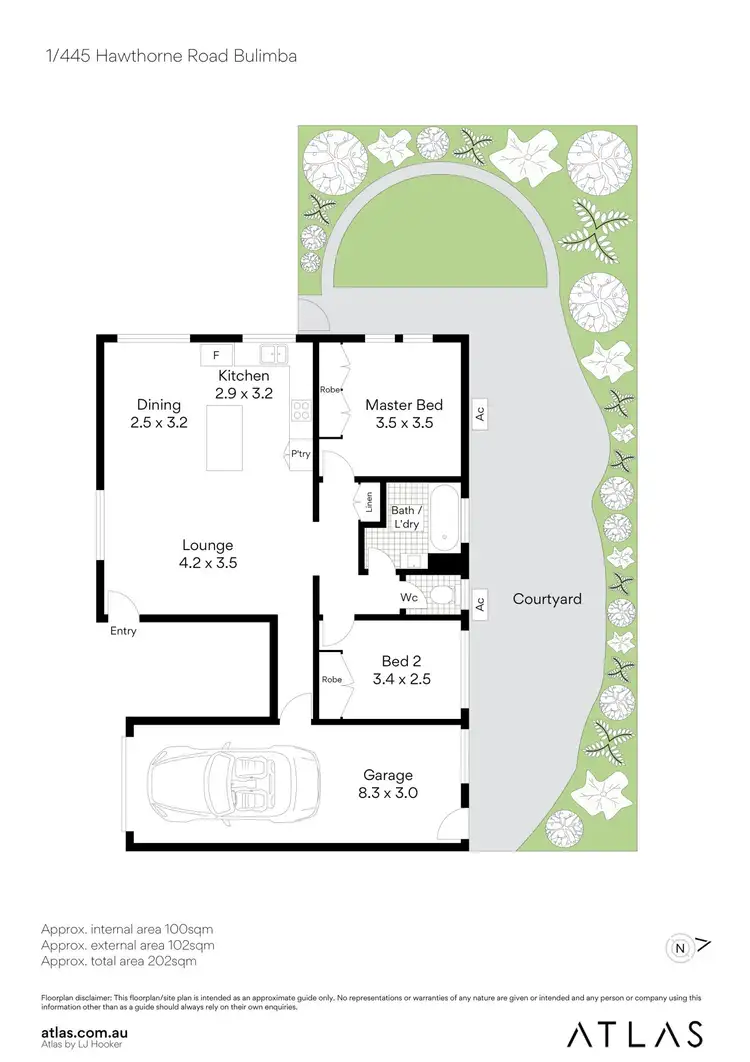 Floorplan of Homely apartment listing, 1/445 Hawthorne Road, Bulimba QLD 4171