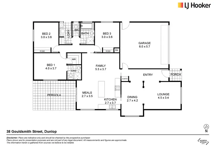 Floorplan of Homely house listing, 38 Gouldsmith Street, Dunlop ACT 2615