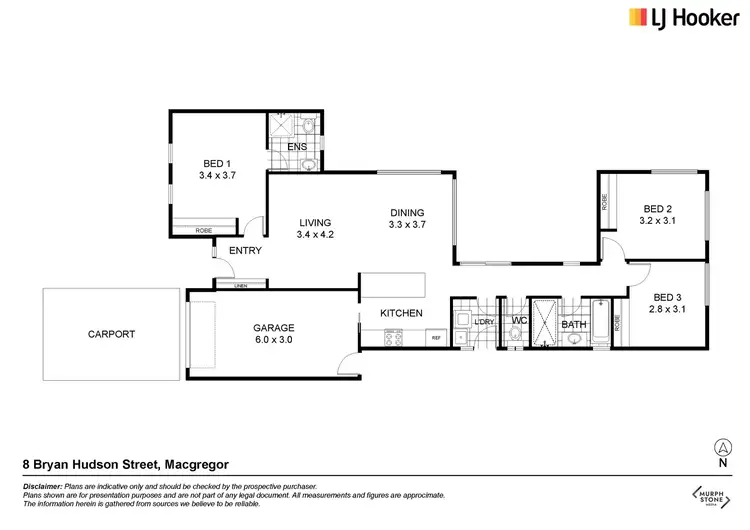 Floorplan of Homely house listing, 8 Bryan Hudson Street, Macgregor ACT 2615