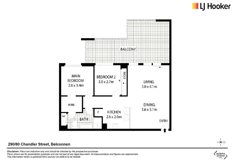 Floorplan of Homely apartment listing, 290/80 Chandler Street, Belconnen ACT 2617