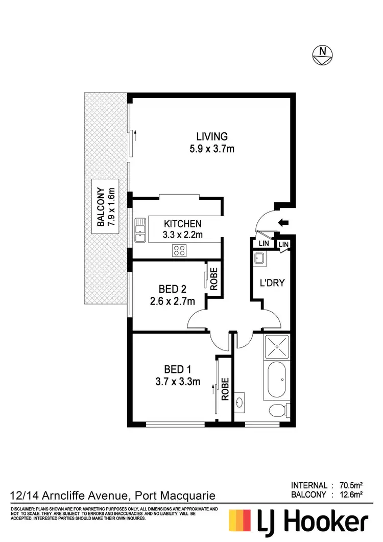 Floorplan of Homely unit listing, 12/14 Arncliffe Avenue, Port Macquarie NSW 2444
