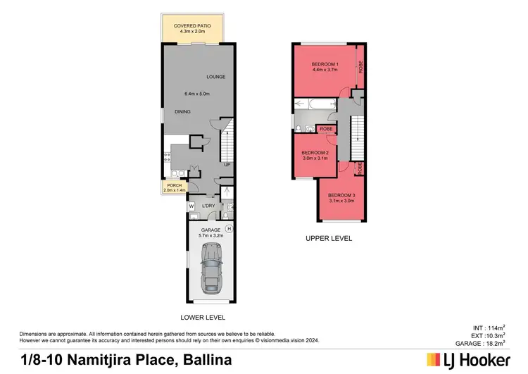 Floorplan of Homely townhouse listing, 1/8-10 Namitjira Place, Ballina NSW 2478