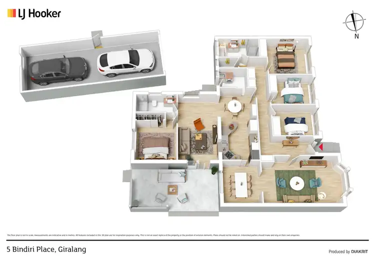 Floorplan of Homely house listing, 5 Bindiri Place, Giralang ACT 2617