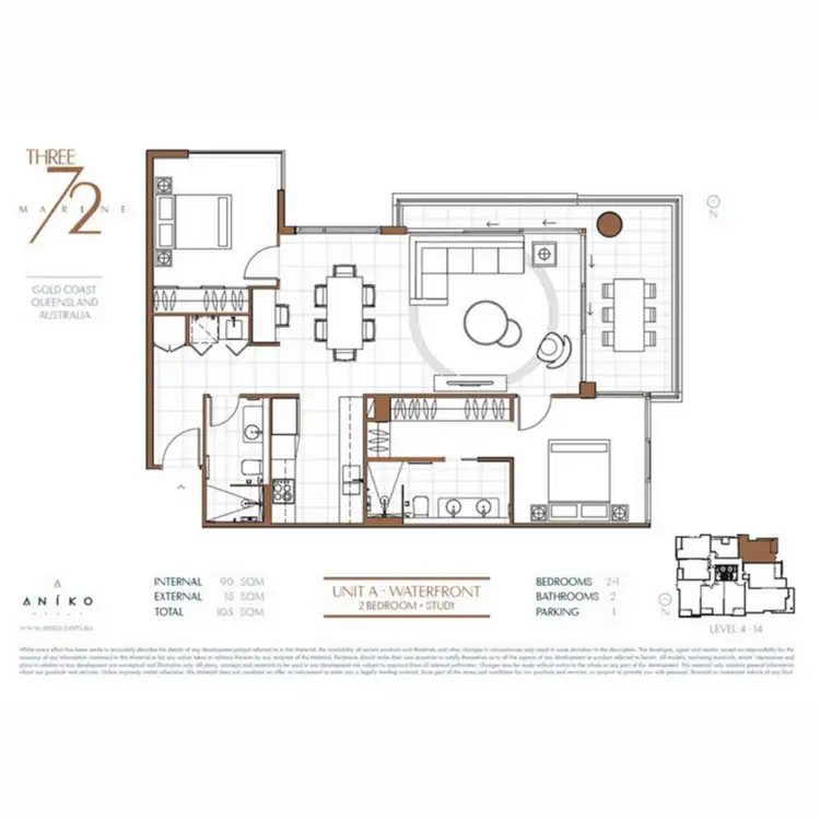Floorplan of Homely apartment listing, 601/372 Marine Parade, Labrador QLD 4215