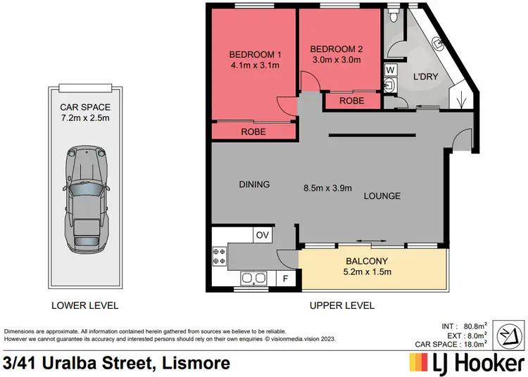 Floorplan of Homely unit listing, Unit 3/41 Uralba Street, Lismore NSW 2480