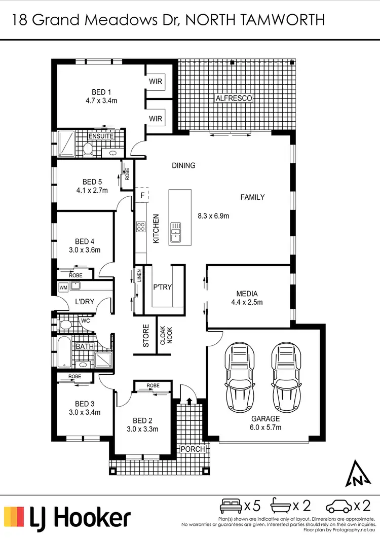 Floorplan of Homely house listing, 18 Grand Meadows Drive, North Tamworth NSW 2340