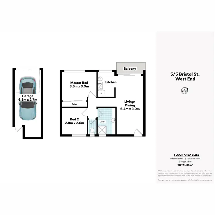 Floorplan of Homely apartment listing, 5/5 Bristol Street, West End QLD 4101
