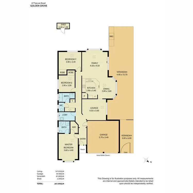 Floorplan of Homely house listing, 47 Tuscan Road, Golden Grove SA 5125