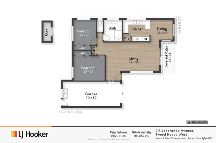 Floorplan of Homely semi-detached listing, 2/1 Jacaranda Avenue, Tweed Heads West NSW 2485