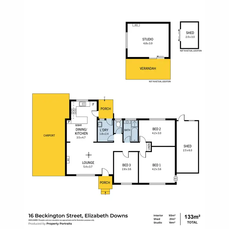 Floorplan of Homely house listing, 16 Beckington Street, Elizabeth Downs SA 5113