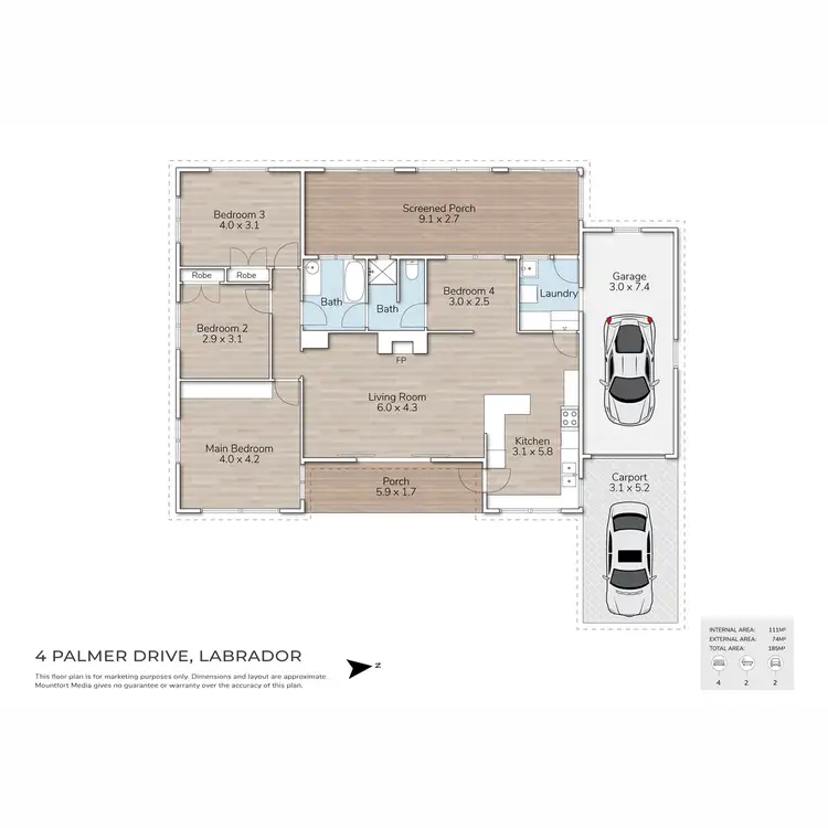 Floorplan of Homely house listing, 4 Palmer Drive, Labrador QLD 4215