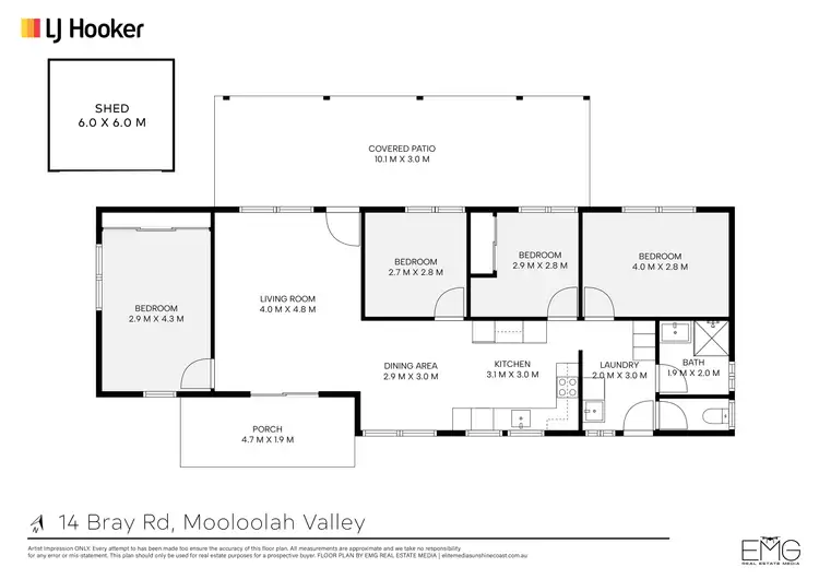 Floorplan of Homely house listing, 14 Bray Road, Mooloolah Valley QLD 4553