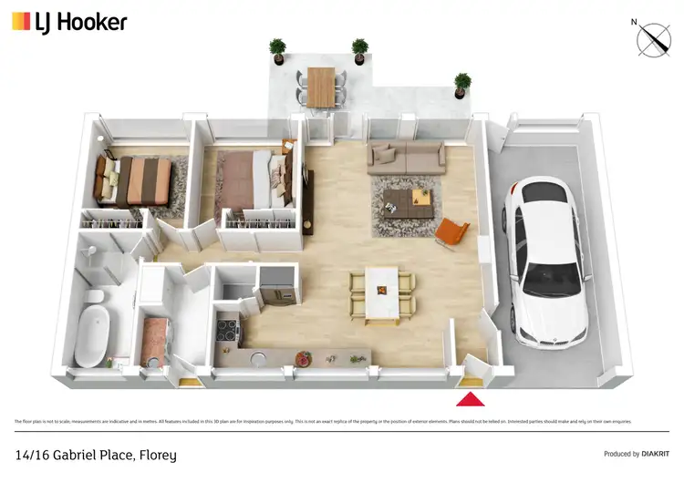 Floorplan of Homely townhouse listing, 14/16 Gabriel Place, Florey ACT 2615