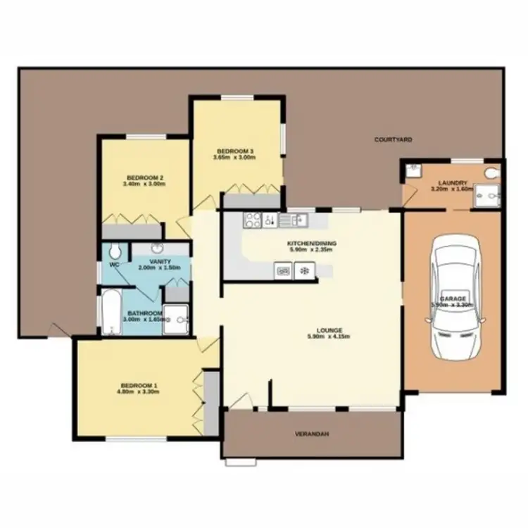 Floorplan of Homely unit listing, 2/48 Bold Street, Laurieton NSW 2443
