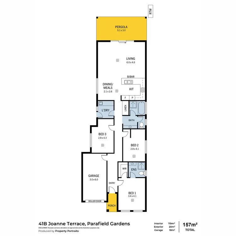 Floorplan of Homely house listing, 41b Joanne Terrace, Parafield Gardens SA 5107