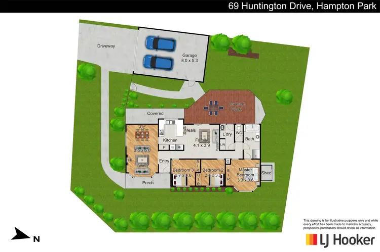 Floorplan of Homely house listing, 69 Huntington Drive, Hampton Park VIC 3976
