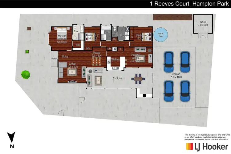 Floorplan of Homely house listing, 1 Reeves Court, Hampton Park VIC 3976