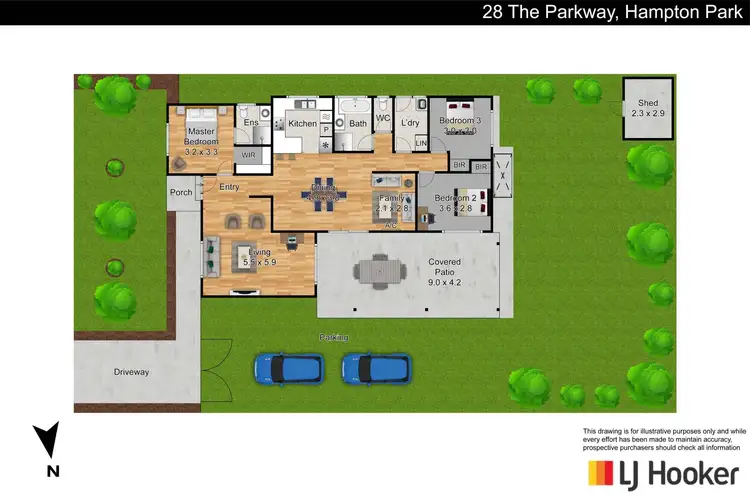 Floorplan of Homely house listing, 28 The Parkway, Hampton Park VIC 3976
