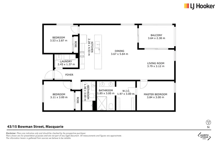 Floorplan of Homely apartment listing, 43/15 Bowman Street, Macquarie ACT 2614