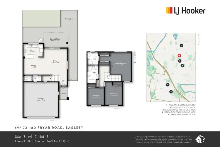 Floorplan of Homely townhouse listing, 49/172-180 Fryar Road, Eagleby QLD 4207