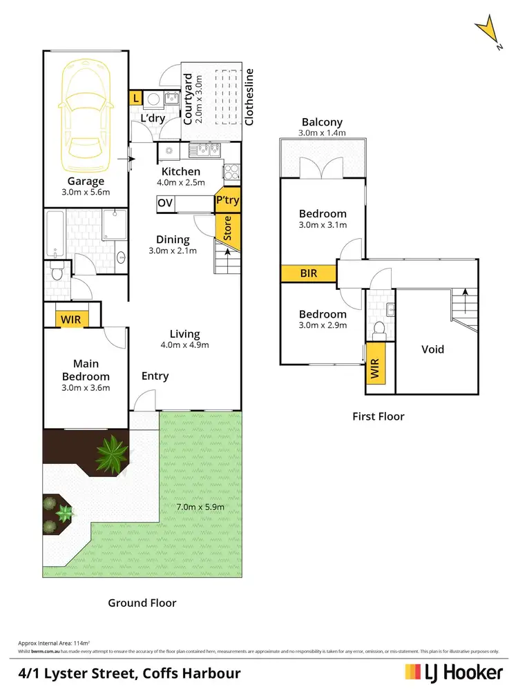 Floorplan of Homely townhouse listing, 4/1 Lyster Street, Coffs Harbour NSW 2450