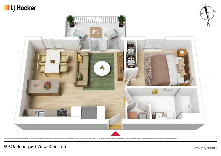 Floorplan of Homely apartment listing, 59/46 Honeysett View, Kingston ACT 2604