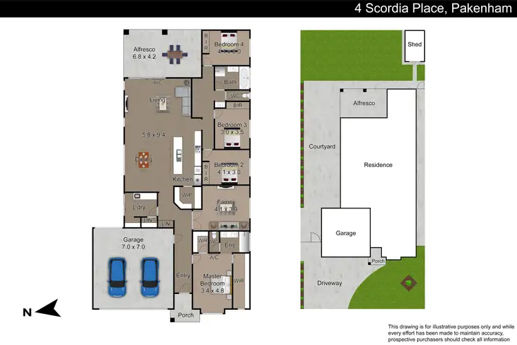 Floorplan of Homely house listing, 4 Scordia Place, Pakenham VIC 3810