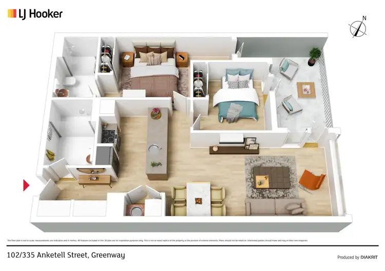 Floorplan of Homely apartment listing, 102/335 Anketell Street, Greenway ACT 2900