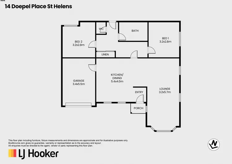Floorplan of Homely unit listing, Unit 7/14 Doepel Place, St Helens TAS 7216